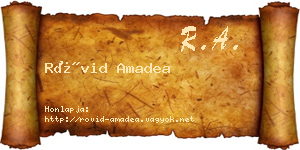Rövid Amadea névjegykártya